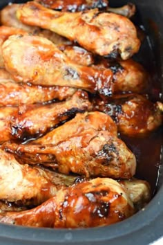 chicken wings are cooked in the slow cooker