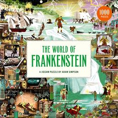 the book cover for the world of frankensten, with an image of people and animals