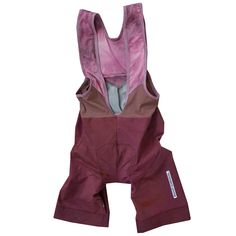 the bib shorts are made from pink and brown material