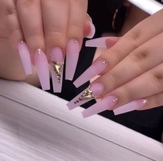 Baddie Square Nails, French Nails Glitter, Nails With Bling, Drip Nails, Ombre Acrylic Nails, Blush Nails, Long Acrylic Nails Coffin, Coffin Nails Long, Long Square Acrylic Nails