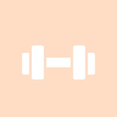 two white dumbbells on a pink background