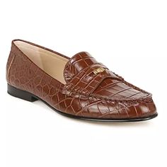 Brand New! Never Been Worn! In Original Box! Elegant Loafers With Crocodile Pattern For Work, Elegant Crocodile Pattern Loafers For Work, Crocodile Pattern Loafers For Work, Brown Crocodile Pattern Loafers For Office, Brown Crocodile Pattern Office Loafers, Classic Crocodile Pattern Loafers For Office, Fur Loafers, Canvas Sneakers Womens, Leopard Print Loafers