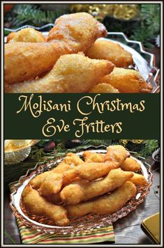 christmas eve fritters cover image with text overlaying the top and bottom