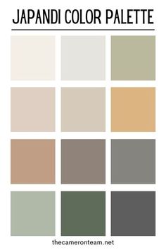 the color palette for japan's new paint scheme, featuring neutrals and browns