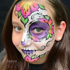 Sugar Skull Painting, Sugar Skull Costume, Painting Kids