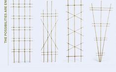 four different types of bamboo poles in various sizes and shapes, with the words'the possible