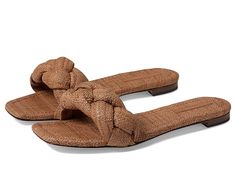 Loeffler Randall Joanna - Women's Shoes : Brown : The Loeffler Randall Joanna flat sandals offer a chic look with their thick braided design on the top. Natural raffia upper with braided strap. Textile lining and padded insole. Easy slip-on style. Open square toe. Leather outsole. Imported. Measurements: Heel Height: 3 16 in Product measurements were taken using size 7, width B - Medium. Please note that measurements may vary by size. Brown Womens Shoes, Natural Women, Shoes Brown, Loeffler Randall, Braided Strap, Product Reviews, Flat Sandals, Blue Brown, Women's Shoes