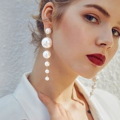 Long Statement Earrings, Shopping Gifts, Long Pearl Earrings, Female Jewelry, Metal Drop, Wedding Earrings Drop, Wedding Pendant, نظارات شمسية, Long Tassel Earrings