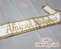 ☸ Custom Embroidered Lace Sash ☸ ☸ Personalized your perfect sash for your bachelorette parties, bridal showers, birthday parties, graduation, beauty pageants, or any special event. ☸ Silky single faced high-quality satin ribbon with glitter or foil lettering. Make it your own with your text. ☸ Product ☸ ☛ Material: 100% Satin Ribbon sash. ☛ Printing : Embroidery Stitching. * Please Check Listed images For: ➼ Sash Colors Available ➼ Sash Size Chart ➼ Thread Colors Available ➼ Fonts Available ☸ N Beauty Pageant Sashes, Pageant Sashes, Lace Sash, Custom Sash, Bridesmaid Sash, Wedding Sash Belt, Simple Face, Wedding Belts, Personalized Embroidery