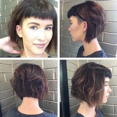 Undercut Bob Haircut, Undercut Bob, Messy Waves, Hair Undercut, Fringe Bangs, Penteado Cabelo Curto, Undercut Hairstyles, Short Haircut, Mullet Hairstyle