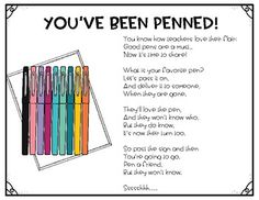 the poem you've been penned is written in black and white with colored pens