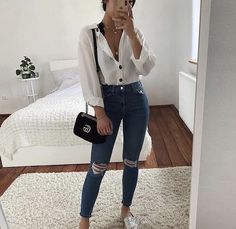 Look Jean, Teenage Outfits, Instagram Outfits, Teenager Outfits, Cute Summer Outfits, Casual Summer Outfits, Winter Fashion Outfits, Teen Fashion Outfits, Outfits Casuales