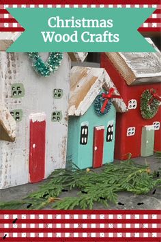 christmas wood crafts with text overlay