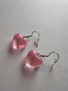 These fun and cute dangling earrings are perfect for women or little girls. The hook is hypoallergenic stainless steel. The heart is plastic. Kawaii Earrings, Pink Accessories, Le Crochet, Dangling Earrings, Pink Earrings, Kawaii Clothes, Heart Earrings, Glow Up?, Pink Heart