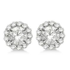 Round Diamond Earring Jackets for 4mm Studs 14K White Gold 0.35ct - IE442 Luxury Dazzling Round Earrings, Luxury Dazzling Round Cut Earrings, Luxury Diamond Crystal Round Earrings, Luxury Round Brilliant Cut Earrings, Luxury Dazzling Round Cut Diamond Earrings, Luxury Brilliant Cut Round Earrings, Luxury Round Cut Diamond Earrings Gift, Luxury Round Diamond Earrings With Intricate Design, Luxury Round Earrings With Single Cut Diamonds