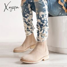 💖1. New customer get 7% OFF [Code: 7OFF]💖2. Buy 2 and get 10% OFF [Code: 10OFF]💖3. Buy 3 and get 15% OFF [Code: 15OFF] Casual Fitted Martin Boots For Spring, Casual Chelsea Boots With Round Toe And Fitted Fit, Casual Martin Boots With Plain Toe For Winter, Casual Fitted Chelsea Boots Ankle-high, Casual High Ankle Chelsea Boots For Streetwear, Casual Fitted Ankle-high Chelsea Boots, Casual Beige Chelsea Ankle Boots, Beige Casual Chelsea Ankle Boots, Casual Ankle-high Beige Chelsea Boots