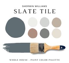 sherylin williams's slate tile color palette with paintbrush and swatches