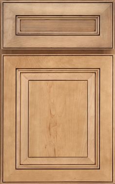 a close up view of the front and side panels of a cabinet door with woodgrain