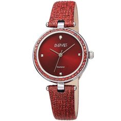 Diamond Red, Taurus Women, Leather Strap Watch, Red Band, Casual Watches, Wedding Watch, Sports Watch, Bezel Diamond, Ladies Watch