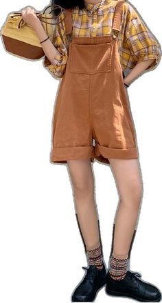 Casual Cotton Overall Shorts, Trendy Brown Jumpsuits And Rompers With Pockets, Casual Brown Jumpsuits And Rompers, Casual Beige High Waist Jumpsuit, Brown Jumpsuits And Rompers With Pockets For Spring, Brown Cotton Relaxed Fit Jumpsuits And Rompers, Casual Brown Overalls, Brown Cotton Jumpsuits And Rompers For Summer, Trendy Brown Jumpsuits For Spring