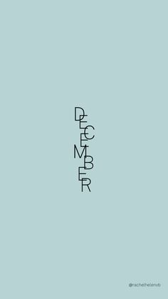 the word december written in black on a blue background