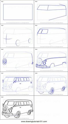 how to draw a minivan in 6 easy steps step by step instructions for beginners