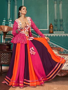 Garba Night, Embroidered Lehenga, Work Blouse