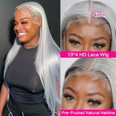 PRODUCT FEATURESItem: 32Inch Silver Grey Wear to Go 13x4 Lace Front Wigs Brazilian Straight Barbie Hair Pre Plucked HD Lace WigHair Material: 100% Virgin Brazilian Human Hair, 10A Grade, No Really Shedding, No Tangle, No Bad Smell.Hair Color: Silver Grey (Different light, may have a little chromatic aberration)Wig Density: 150% /180% DensityHair Length: 10 inch-32 inch are availableTexture: Straight Hair, Natural Hairline, Soft, Comb Easily, Can Re-style and Color well.Lace Net: 13*4 Inch lace, Smell Hair, Overnight Hairstyles, Brazilian Hair Wigs, Grey Wig, Glueless Wigs, Barbie Hair, Bad Smell, Remy Human Hair Wigs, Hair Brands