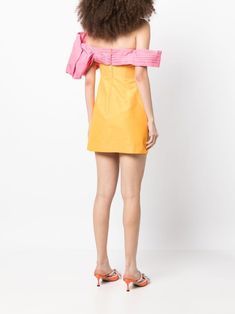 Rachel Gilbert Manuela Mini Dress - Farfetch Yellow Off-shoulder Cocktail Dress, Yellow One-shoulder Mini Dress For Cocktail, Yellow One-shoulder Cocktail Mini Dress, Yellow One Shoulder Cocktail Mini Dress, Cocktail Off-shoulder Dress With Short Sleeves, Orange Off-shoulder Mini Dress, Yellow One-shoulder Mini Dress For Spring, Chic Yellow One-shoulder Mini Dress, Chic One-shoulder Yellow Mini Dress