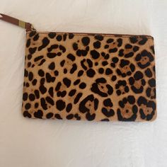 Madewell Calf Hair Leopard Print Clutch. Nwot. Bought It For A Vacation I Took But Didn’t Use It. So Cute! Dress It Up Or Dress It Down. 6 Credit Card Slots Inside Small Pocket With Snap Madewell Bags, Printed Clutch, Calf Hair, Cute Dress, Tan Brown, Card Slots, Madewell, So Cute, Slots