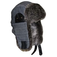 N'Ice Caps boys tweed trapper with fur trim and lining on ear flaps and brim. Puffy quilted lining in crown of hat. Soft, warm, stylish, great quality. Has top stitched seams. Elastic in back. Color: grey/black. Sizes: 54cm(3-4yrs,) 56cm (5-8yrs,) 58cm (9-12yrs,) 59cm (Teens and adults.) Tested and approved as per CPSIA standards. Designed in the USA. Size: One Size.  Gender: male.  Age Group: kids. Black Trapper Hat, Best Winter Hats, Trooper Hat, Girls Beanie Hats, Kids Winter Hats, Best Caps, Girl Beanie, Trapper Hat, Kids Beanies