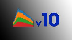 an image of the number 10 with different colors and shapes on it's side