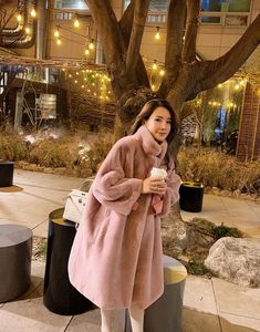 Women's Coat Fluffy Soft Artificial Rabbit Hair on Storenvy Luxury Feminine Women's Outerwear, Luxury Fluffy Winter Outerwear, Luxury Everyday Winter Outerwear, Luxury Feminine Outerwear For Work, Luxury Waterproof Outerwear For Work, Pink Fur Coat, Rabbit Fur Coat, Plush Coat, Fluffy Coat