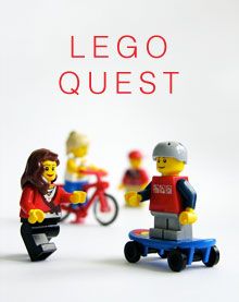 two lego figures are riding on a toy bike and one is holding a child's hand