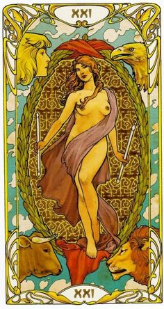 a tarot card with an image of a woman holding two swords in her hand