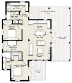 the floor plan for an apartment with three bedroom and two bathroom areas, including one living room