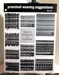 an advertisement for the knitting book, practical weaving suggestions vol 2