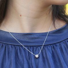 Solitaire Silver Necklace, Sterling silver zircon Necklace Jewelry, Bridesmaid jewelry, Dainty zirco Solitaire Necklace With Delicate Chain For Everyday, Everyday Solitaire Necklace With Delicate Chain, Anniversary Cubic Zirconia Solitaire Necklace With Delicate Chain, Solitaire Necklace With Delicate Chain And Round Pendant, Everyday Diamond White Solitaire Necklace With Round Pendant, Dainty Anniversary Solitaire Necklace With Round Pendant, Dainty Solitaire Necklace With Clavicle Chain, Everyday Solitaire Necklace With Delicate Cubic Zirconia Chain, Dainty Solitaire Cubic Zirconia Necklace With Birthstone