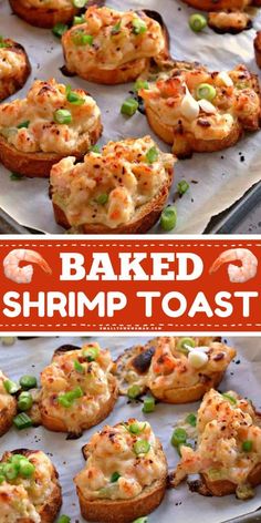 baked shrimp toast on a baking sheet