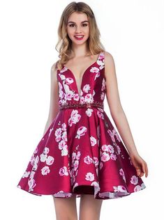 Printing Short Homecoming Dresses,A-line Homecoming Dress Unique,Short Homecoming Dress Simple,HC00033 Floral Homecoming Dresses, Homecoming Dresses For Teens, Teen Clothing Stores, Simple Homecoming Dresses, Homecoming Dress Short, Short Homecoming Dresses, 16 Dress, Two Piece Homecoming Dress, Short Homecoming Dress