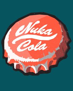 a bottle cap with the words nikka cola painted on it's side, in red and white