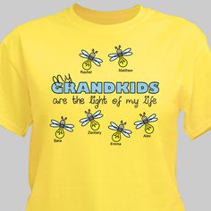 Lights Of Grandmas Life Shirt, Grandma Personalized Shirts, Personalized Grandma Tshirts, Grandmas Garden Shirt, Personalized Casual T-shirt For Mother's Day, Light Of My Life