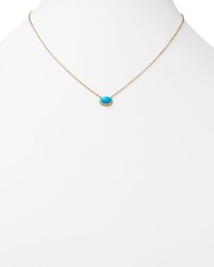 Turquoise Oval Bezel Pendant Necklace in 14K Yellow Gold, 17 - 100% Exclusive Fine Jewelry Turquoise Oval Necklaces, Fine Jewelry Oval Turquoise Necklace, Bezel Pendant, Exclusive Jewelry, Blue Gold, Yellow Gold, Turquoise, Yellow, Pendant Necklace