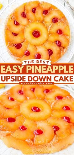 pineapple upside down cake with text overlay