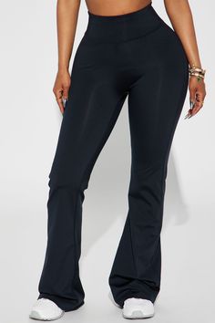 Available In Charcoal And Black. Yoga Pant High Waisted Elastic Waistband Flare Leg Elevate Fabric Stretch 73% Polyester, 27% Spandex Imported | Claudia Elevate Active Yoga Pant in Black size XS by Fashion Nova Black Yoga, Yoga Pant, Yoga Pants, Black Pants, Fashion Nova, Black Fashion, Sports Bra, High Waisted, Spandex