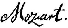 the word mozzart written in cursive writing