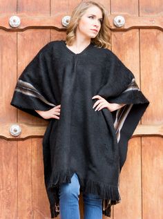 Poncho For Men, Black Alpaca, Poncho For Women, Mens Poncho, Alpaca Clothing, Alpaca Poncho, Poncho Pullover, Black Poncho, Ladies Poncho