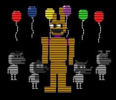 an old school computer game character with many balloons in the shape of a dog and cat