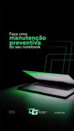 an advertisement for a laptop computer with the words,'foca uma na arenaga o aventive do seu notebook '