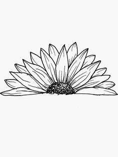 a black and white drawing of a flower